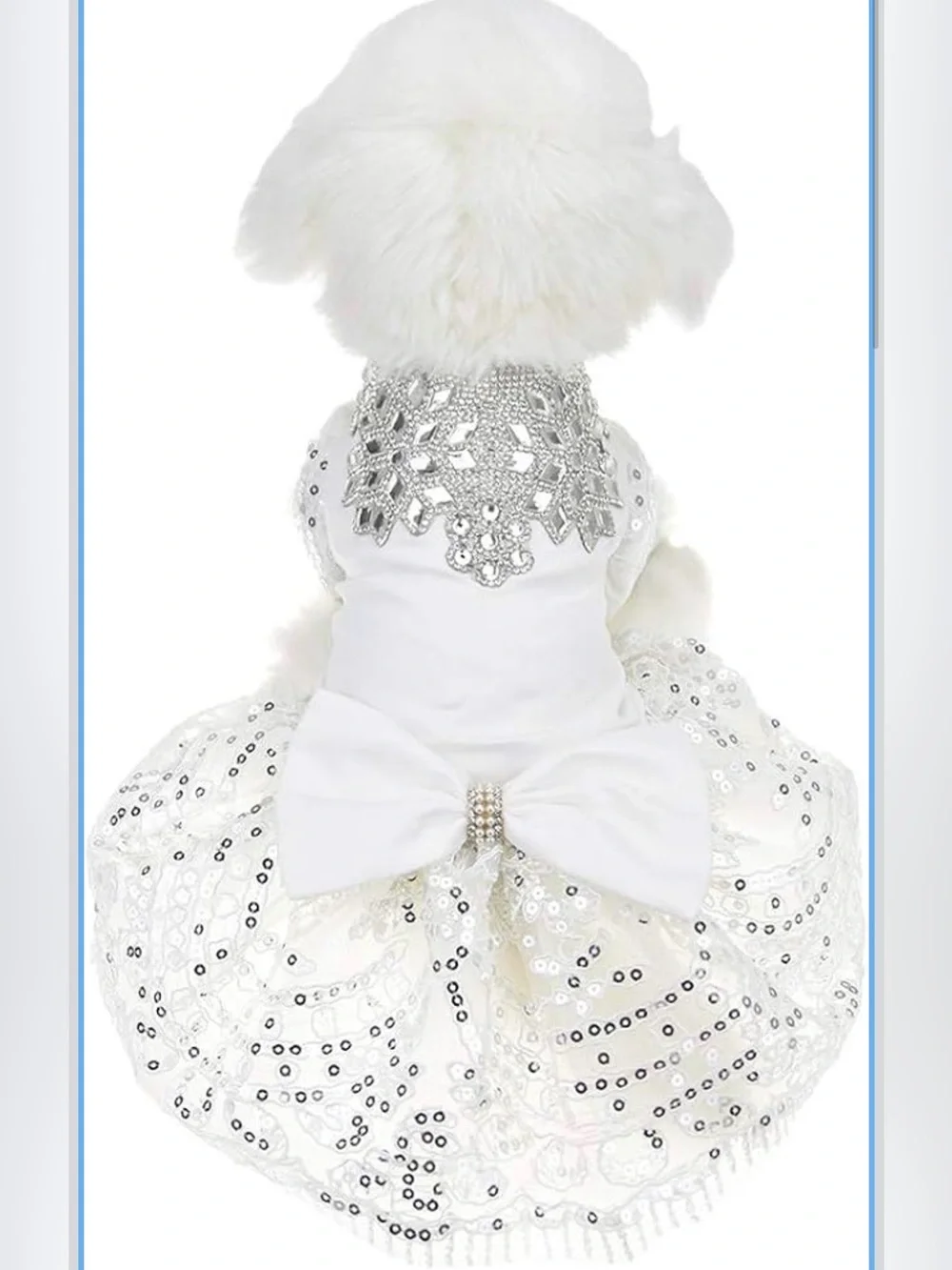 Sparkling Rhinestone Dog Wedding Party Dress Tutu Skirt Luxury Lace Size XL